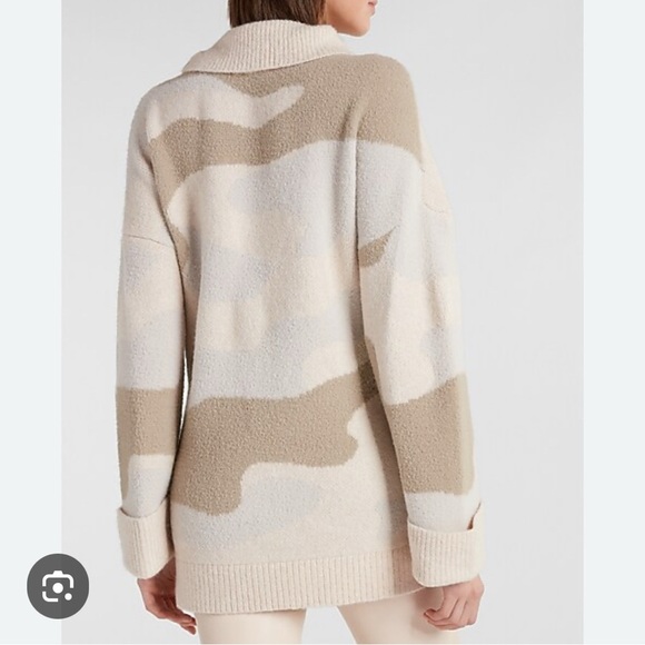 NWOT Express Camo Print Cowl Neck Tunic Sweater - Picture 4 of 12